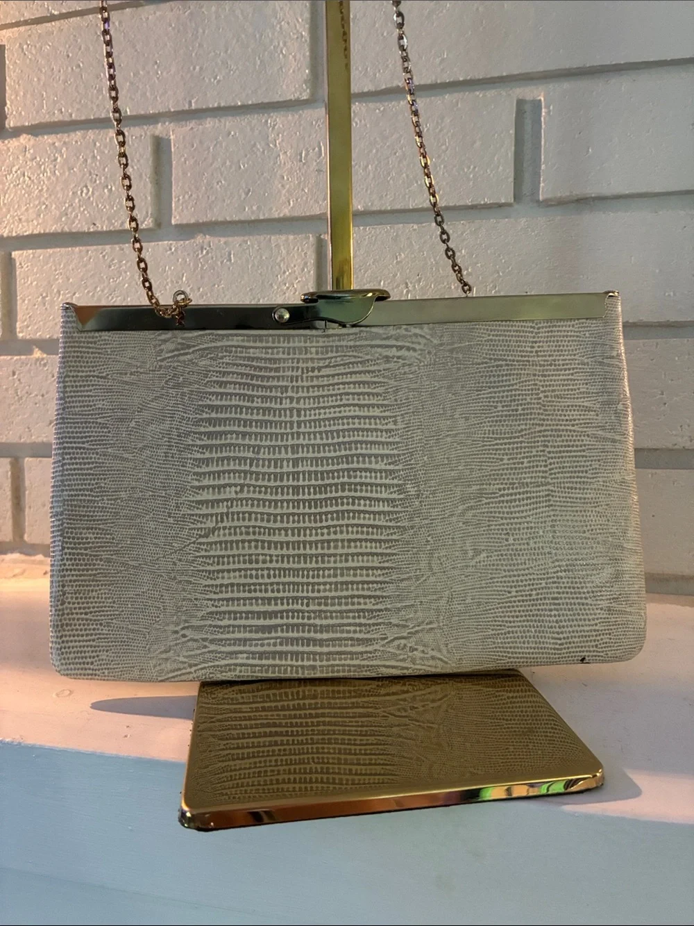 Vintage Etra Textured Clutch Wristlet with Chain